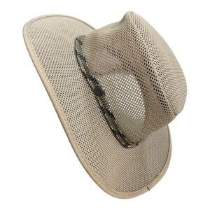 Monterey Bay Cabana Head ‘n Home All Mesh Men’s Hat Beige Hand Washable